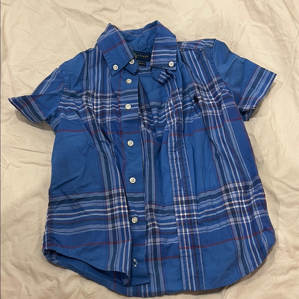 Ralph Lauren Blue Button Down Shirt Casual Cotton